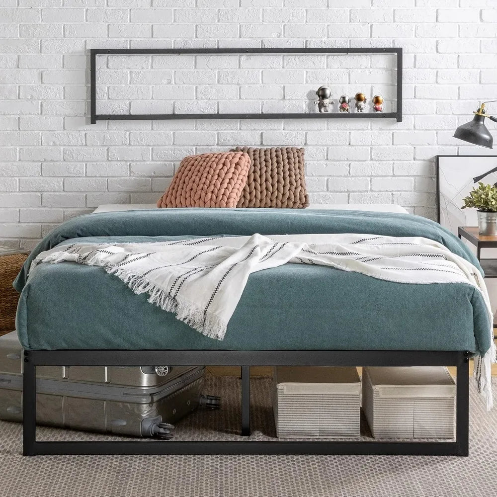 Metal Platform Bed Frame, Mattress Foundation with Steel Slat Support, No Box Spring Needed, Easy Assembly, King Bed Frame