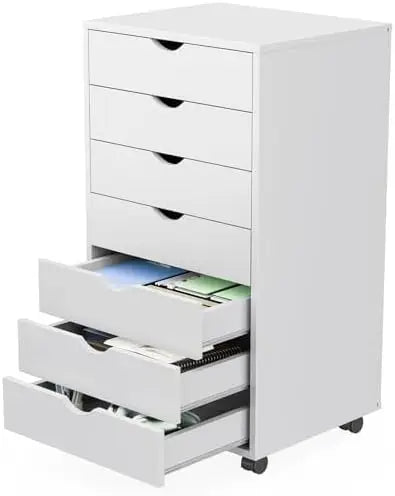 5 Drawer Chest Mobile Storage Cabinets Small Wooden Dresser with Wheels Room Organization Furniture for Office Home