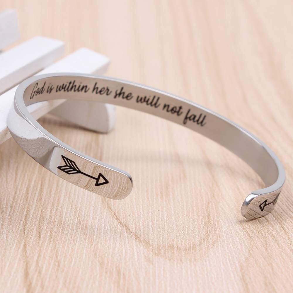 Bracelets for Women Inspirational Gifts for Women Girls Motivational Birthday Cuff Bangle Friendship Personalized Mantra Jewelry