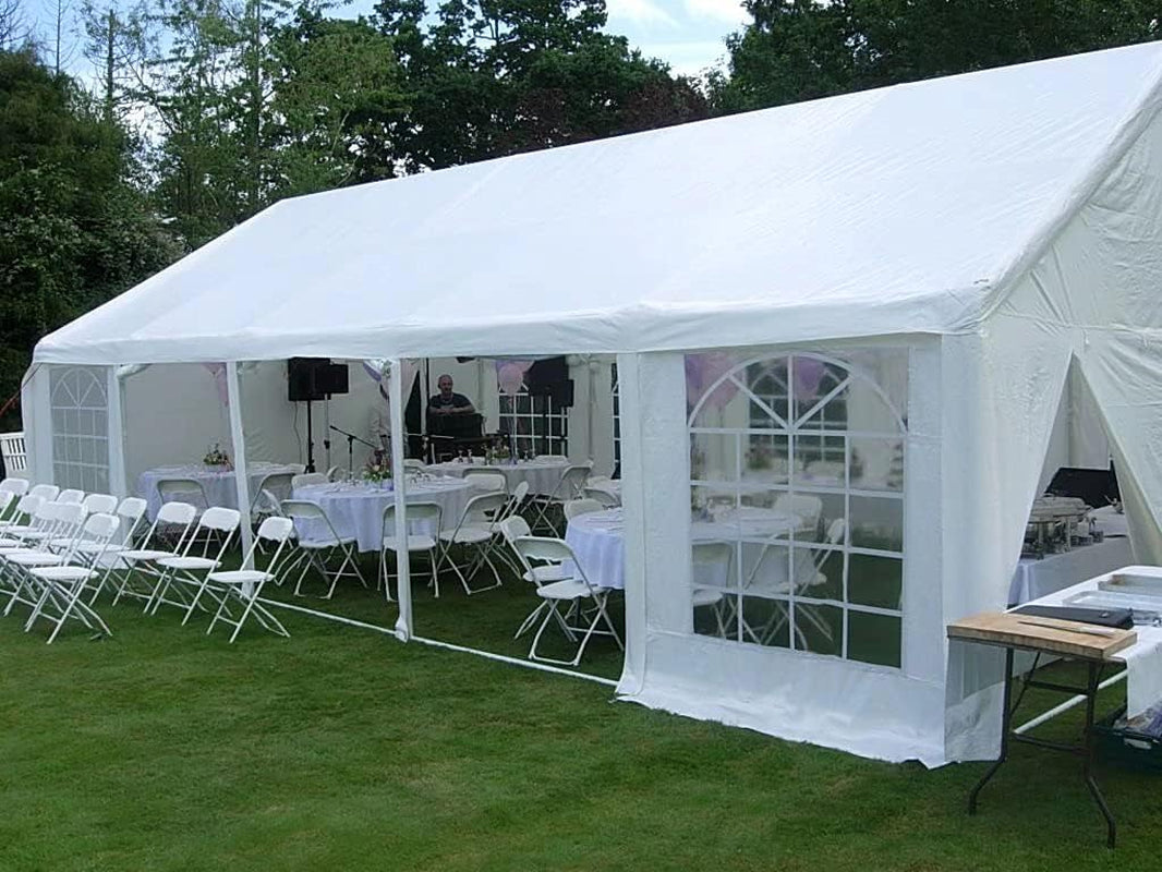 20' X 20' Heavy Duty Outdoor Gazebo Party Wedding Tent Canopy Carport Shelter with Carry Bags (20X20, White)