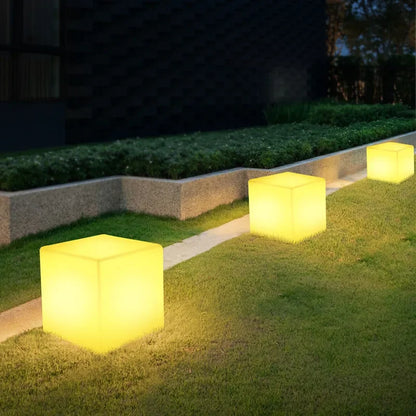 LED Light-emitting Cube Multicolored Remote Control Garden Landscape Decoration Lawn Lamp Activity Square Light-emitting Stool