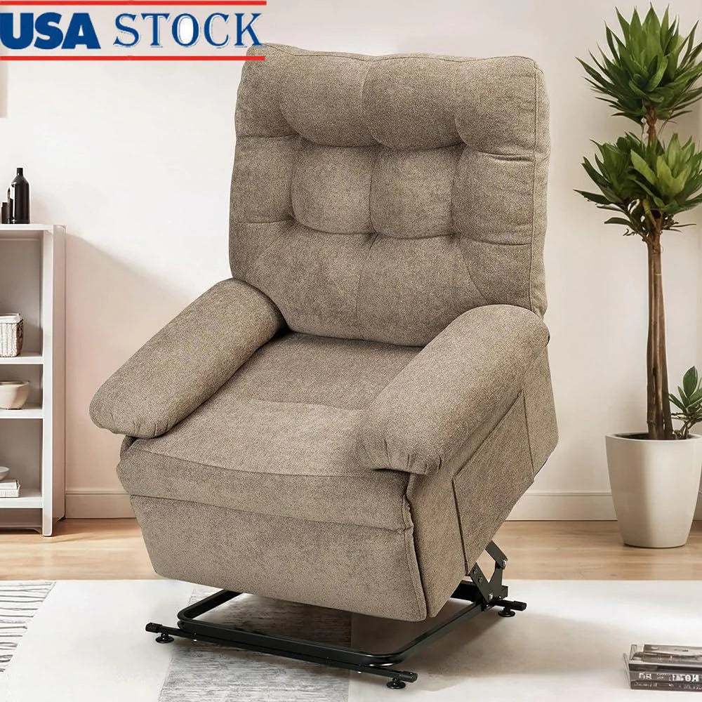 Triple Motor Electric Lift Recliner Chair Elderly Adjustable Backrest Footrest Infinite Position Mobility Support with Side