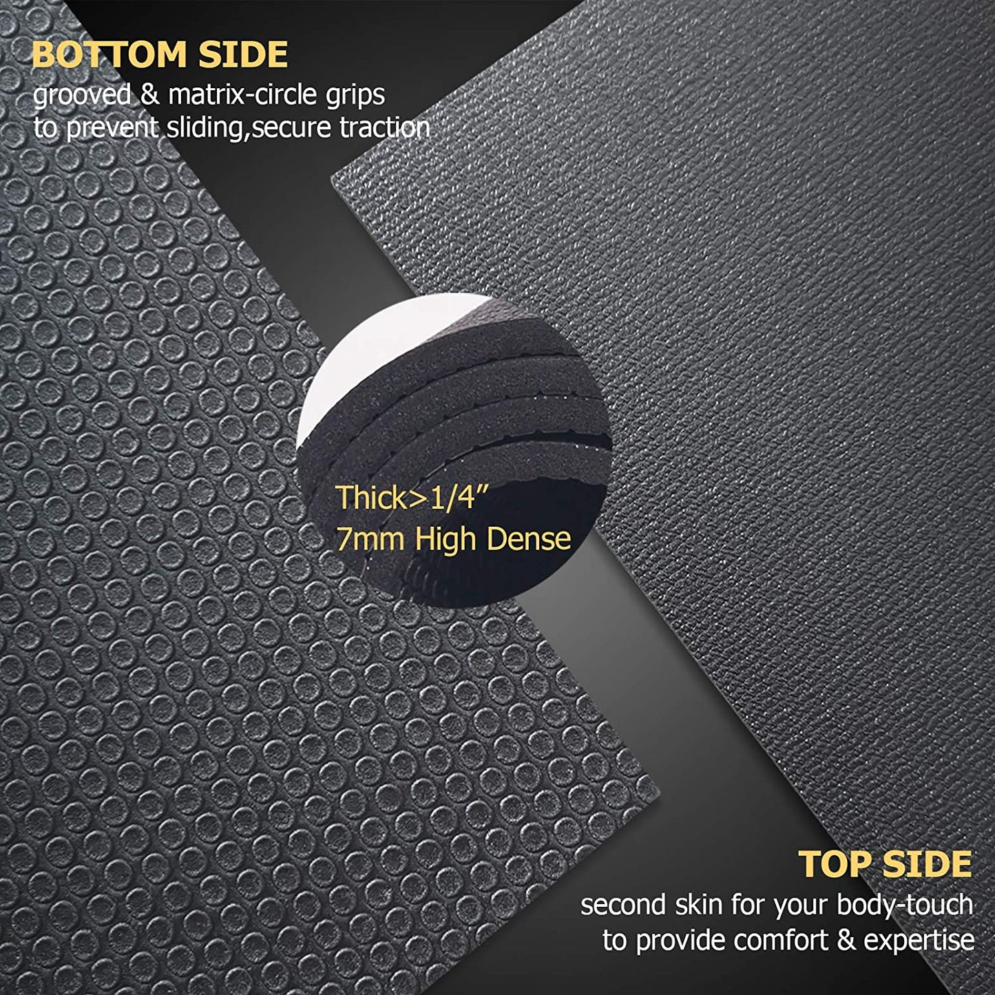 Extra Large Exercise Mat 6'X8'X7Mm, Thick Workout Mats for Home Gym Flooring, High Density Non-Slip Durable Cardio Mat, Shoe Friendly, Great for Plyo, MMA, Jump Rope, Stretch, Fitness