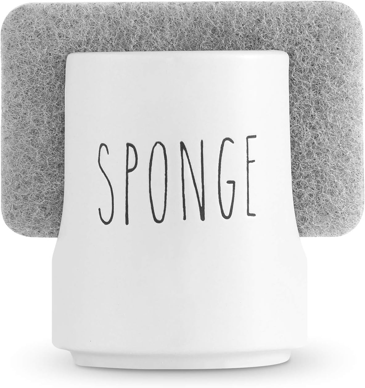 Sponge Holder for Kitchen Sink Counter - Ceramic Dish Sponge Caddy - Farmhouse Sink Organizer - Convenient Kitchen Sponge Holder - White Ceramic Sponge Rack - Sink Counter Accessories