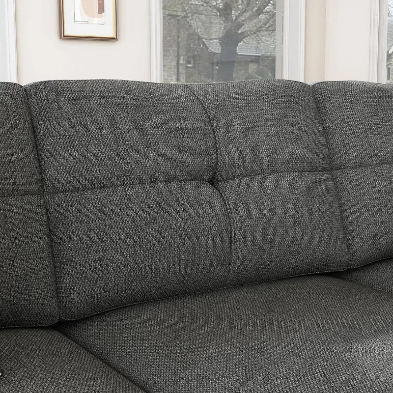 Convertible Sectional Sofa L Shaped Couch for Small Apartment Reversible Sectional Couches for Living Room,Dark Grey