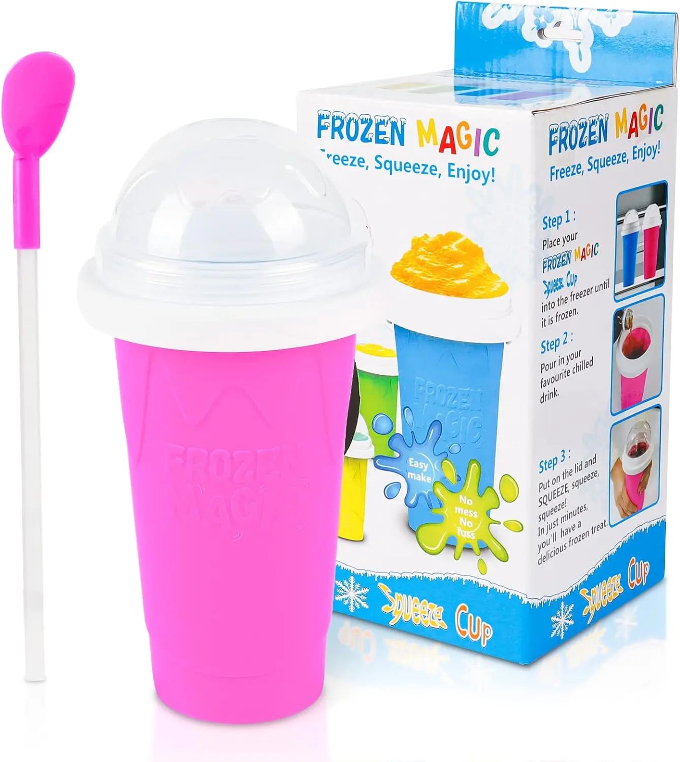 Homemade Smoothie Cup Quick-Frozen Ice Cream Milkshake Bottle Summer DIY Juice Iced Cup Freezed Portable Squeeze Slushie Cups