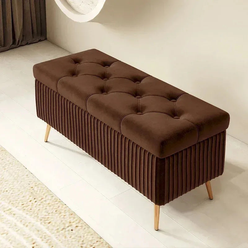 Entrance Velvet Stools for Living Room Furniture Home Ottomans Nordic Storage Bench Bedroom Shoe Changing Stools Bed End Stool