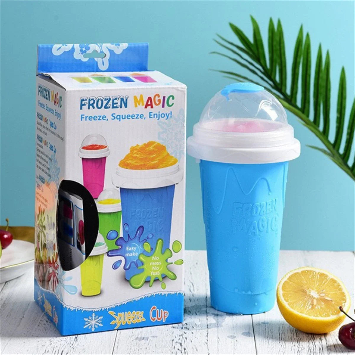 Homemade Smoothie Cup Quick-Frozen Ice Cream Milkshake Bottle Summer DIY Juice Iced Cup Freezed Portable Squeeze Slushie Cups